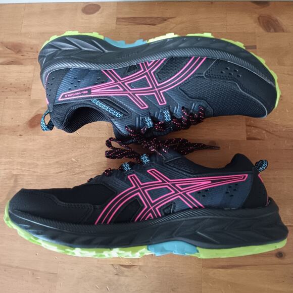 Asics Shoes Womens 8.5 Gel-Venture 9 Black/Hot Pink Trail Running 1012B313-006 - Picture 6 of 9